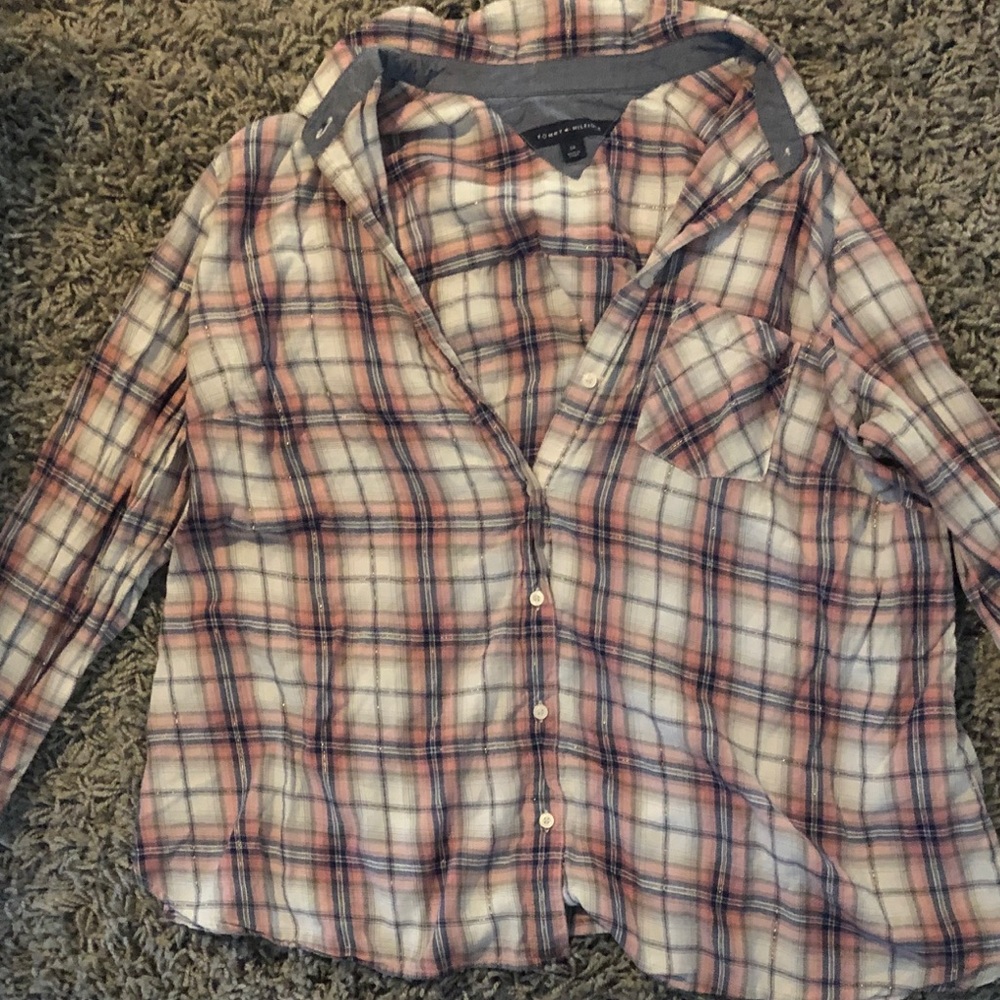pink plaid shirt